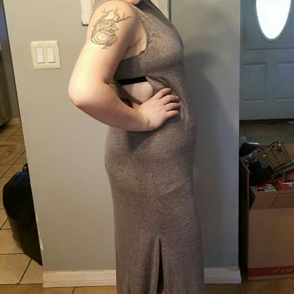 H&M gray Midi dress with side slits
